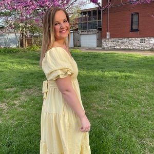 Pink Lily Yellow Sundress